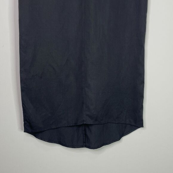 S'EDGE Ashlyn V-Neck Shirt Dress in Black Women's Size Small - Picture 5 of 7